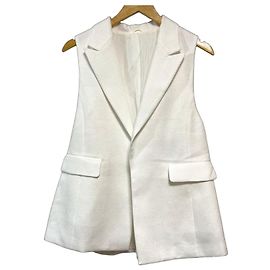 Autre Marque Chaleco Peplum ANAYI de Tweed Basket Blanco