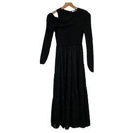 Autre Marque Snidel Jacquard-Kleid Schwarz