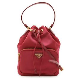 Bolsa 2way Prada em nylon e couro Rosa