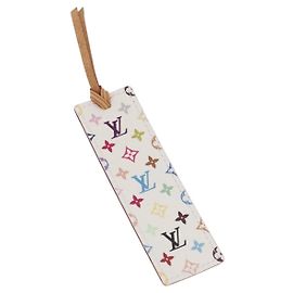 LOUIS VUITTON Monogram Multicolor Mark Page Kadu Bookmark M99196 LV Auth 198559V White