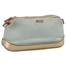 GUCCI Pouch Canvas Light Blue Gold Tone 039 1133 Auth BA15361 Other Light blue