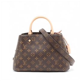 Louis Vuitton Montaigne BB Canvas Top-handle Handbag Monogram Brown