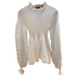 Chanel Strickpullover Wolle Ecru Größe 36 Beige