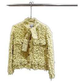 Chanel Tweed Jacket Yellow Size 38 Multiple colors