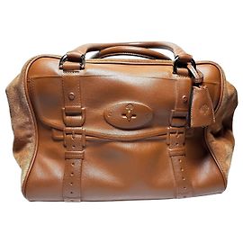 Mulberry Maisie Clipper Mala em Couro Oak e Camurça Marrom