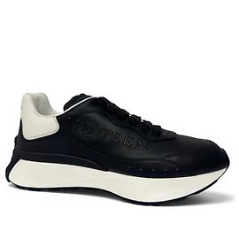Baskets Alexander McQueen Oversized en cuir noir Noir Blanc