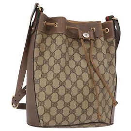 GUCCI Sac Sherry Line GG Supreme Web PVC Beige Or 41 02 034 Autre