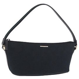 GUCCI GG Canvas Accessory Pouch Black Gold Tone 141809 Other