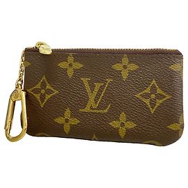 Louis Vuitton Monogram Pochette Clé Coin Case Brown