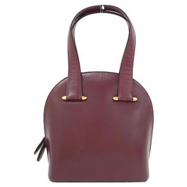 Cartier Bordeaux Leather Handbag Dark red
