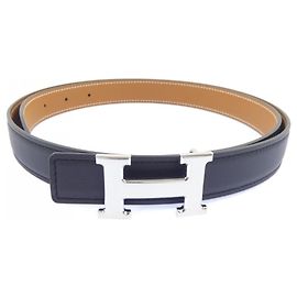 Hermès Hermes Mini H 24mm Reversible Belt Brown Black