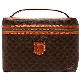 Céline Necessaire Celine Brown Macadam Coated Canvas Marrone