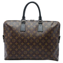 Louis Vuitton Brown Monogram Macassar Porte Documents Jour Outro