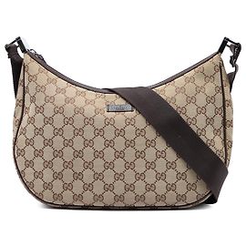 Borsa a tracolla Gucci in canvas GG beige Beige