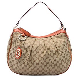 Borsa a tracolla Gucci Sukey in tela GG beige Altro