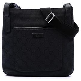 Borsa a tracolla Gucci in canvas GG nero Nero