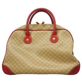 Céline Celine Macadam Handbag Red Beige