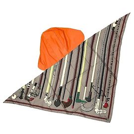 Lenço Triangular Petit H Hermès Marrom Laranja