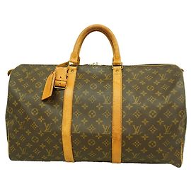 Louis Vuitton Boston Monogram Keepall 50 Marrone