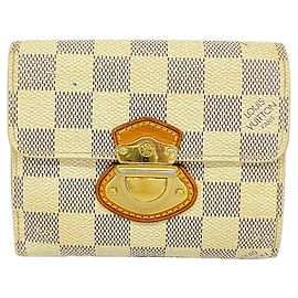 Cartera Tri-fold Louis Vuitton Damier Azur Blanco