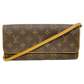 Borsa a tracolla Louis Vuitton Monogram Pochette Twin GM Marrone
