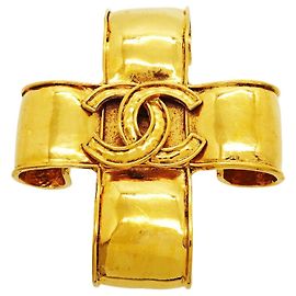 Broche Chanel plaquée or Doré