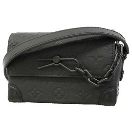Louis Vuitton Monogram Taurillon Steamer Shoulder Bag Black