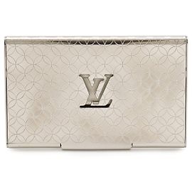 Louis Vuitton Kartenetui Silber Metallisch