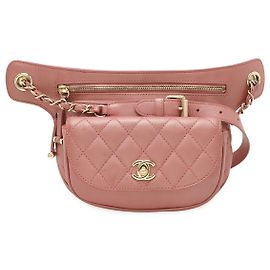 Bolso cinturón Chanel Matelasse Coco Mark Rosa