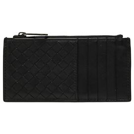 Bottega Veneta Black Leather Card Case Black