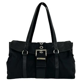 Prada Triangle Logo Hardware Tote Bag Black