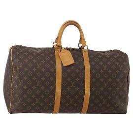 LOUIS VUITTON Monogram Keepall 55 Boston Bag M41424 LV Auth 195357 Monograma