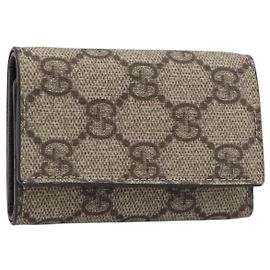 GUCCI GG Supreme Schlüsseletui PVC Beige 124611 Auth yk20748A Beige