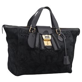 Sac Tote GUCCI Suede Black Gold 303891 Auth BA15078A Noir Doré
