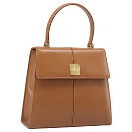 Sac à main SAINT LAURENT en cuir beige et or Auth 200950A Beige Doré