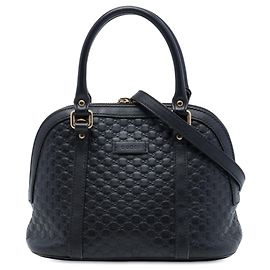 Bolsa Dome Mini Microguccissima Gucci Preta Preto