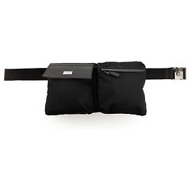 Bolso cinturón Gucci de nailon negro con doble bolsillo Negro