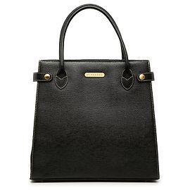 Black Burberry Leather Handbag Black