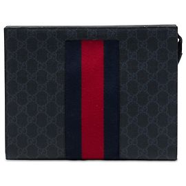 Pochette Gucci GG Supreme Web Noire Noir