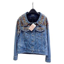 Miu Miu Denim Jacket Blue Crystal Embellished Multiple colors