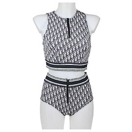 Conjunto de Baño Christian Dior Oblique Blanco Azul oscuro