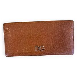 Dolce & Gabbana Grained Leather Long Wallet - Camel Camel