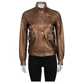 Dolce & Gabbana Brown Leather Jacket with Patch Pockets IT 40 / S Pre-owned Other