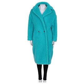 Max Mara  Teddy Bear  Oversized Light Blue Alpaca & Silk Coat, Size S Pre-owned Other