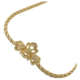 Colar Christian Dior transparente e dourado Dourado Outro