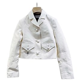 Dior Leather Jacket White Size 36 Multiple colors