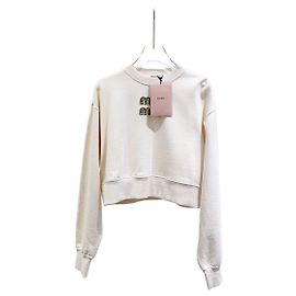 Sweat à capuche Miu Miu en coton avec logo strass Multicolore