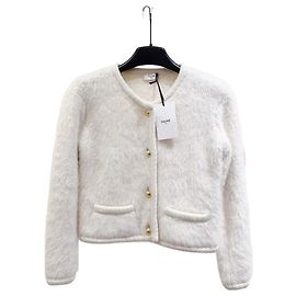 Céline Wool Mohair Blend Jacket Ecru Multiple colors