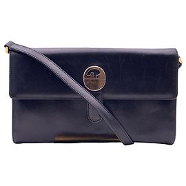 Gucci Borsa a tracolla convertibile e clutch in pelle nera vintage Nero