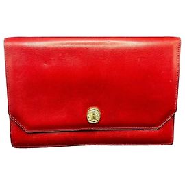 Céline Red leather clutch Red